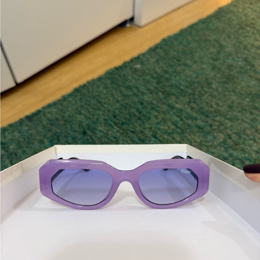 Quay Australia Purple & Tortoise Sunglasses with Blue Purple Lenses